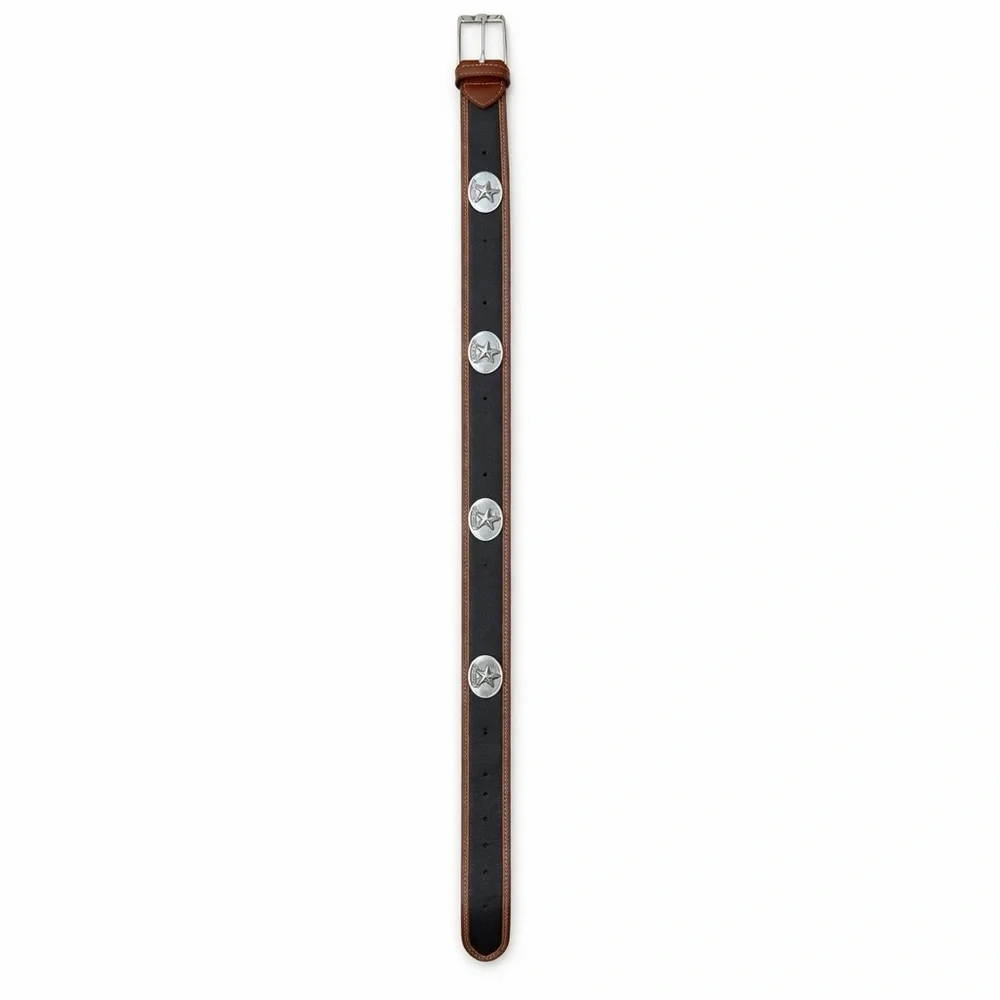 Dallas Cowboys Leather Belt NFL Western Style Concho Logo Black Brown size 38